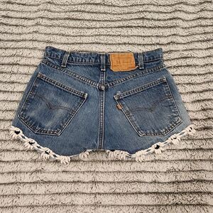 High waist upcycled, vintage, Orange Tab Levi's jean shorts size 28